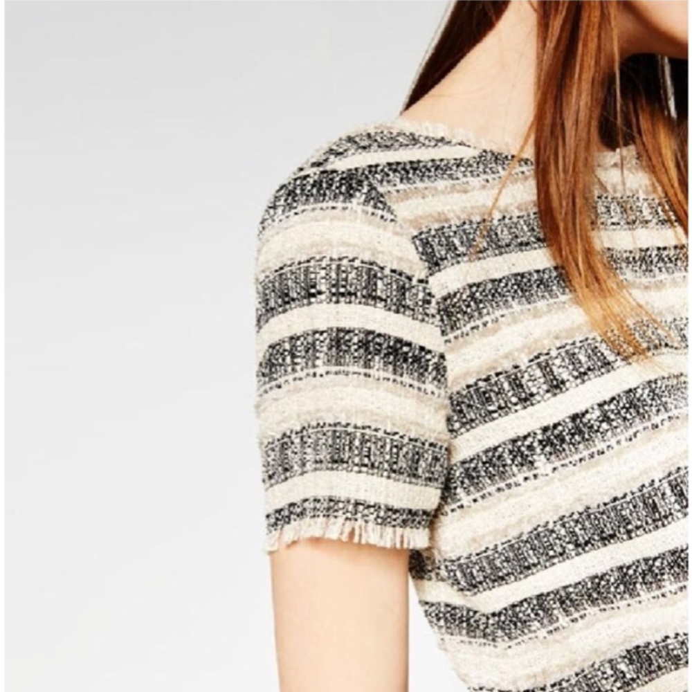 ZARA tweed fringe dress